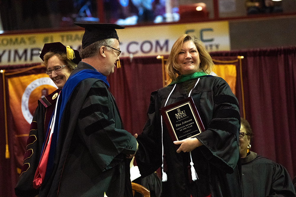 Tina Johnson receives honor at Fall 2019 commencement