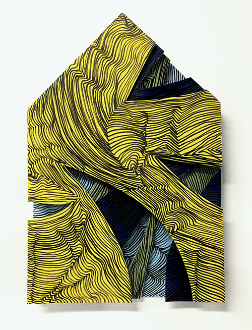 Lorena Morales, Shelter S01, 2022, Enamel paint and  oil-based markers on layered hand-cut paper; Image  courtesy of the artist.