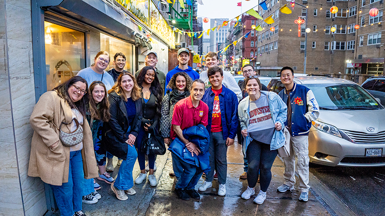 Model UN students pose in China Town