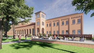 Rendering of Bolin Science Hall from northwest corner