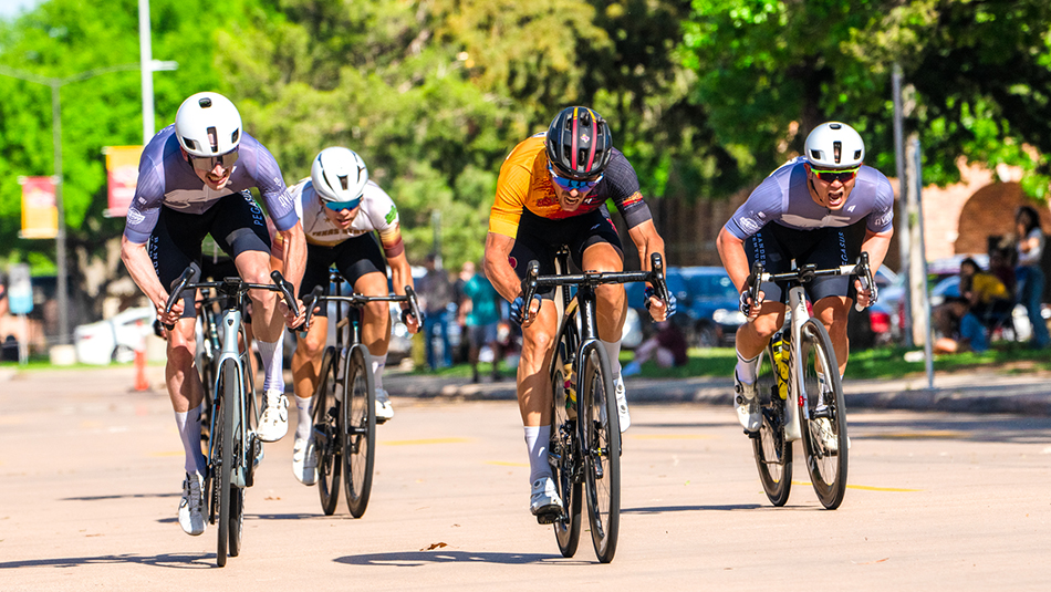 Pavle Kalaba of MSU Cycling won first in the criterium event on campus April 13, 2024
