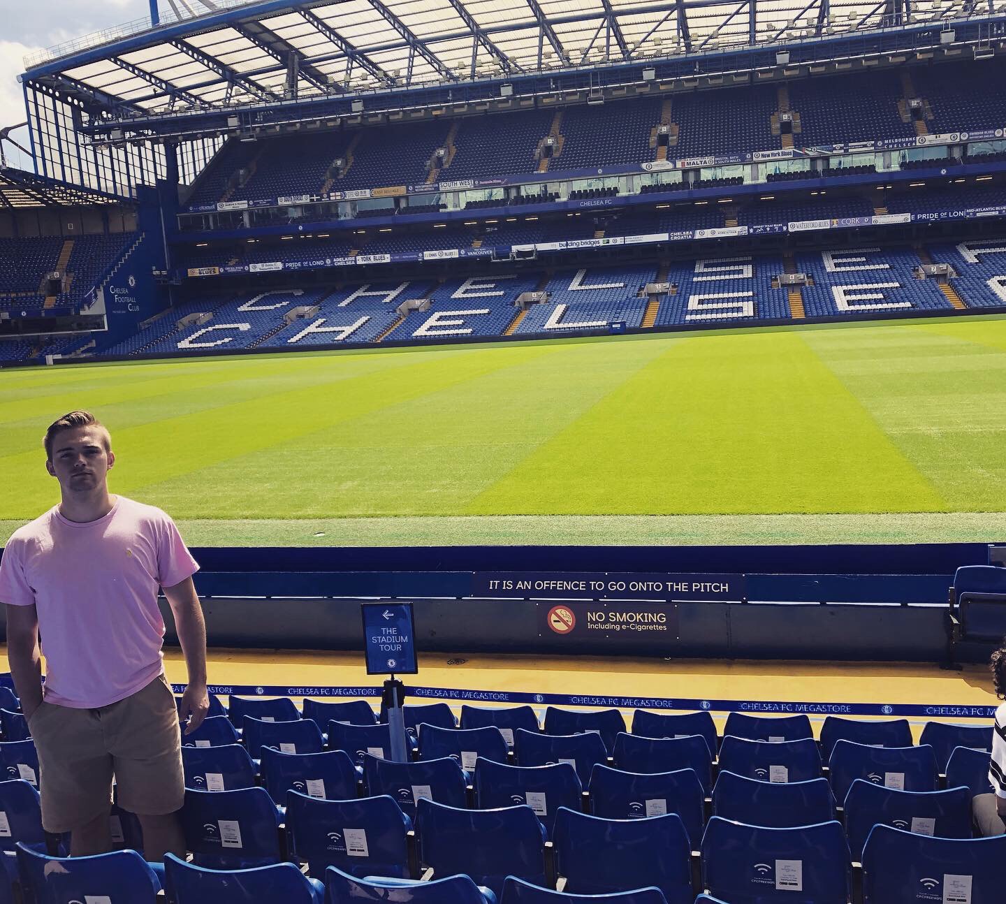 R.J. Sayler at Chelsea soccer match.