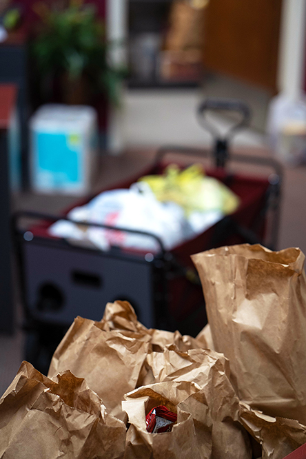 brown bags in pantry