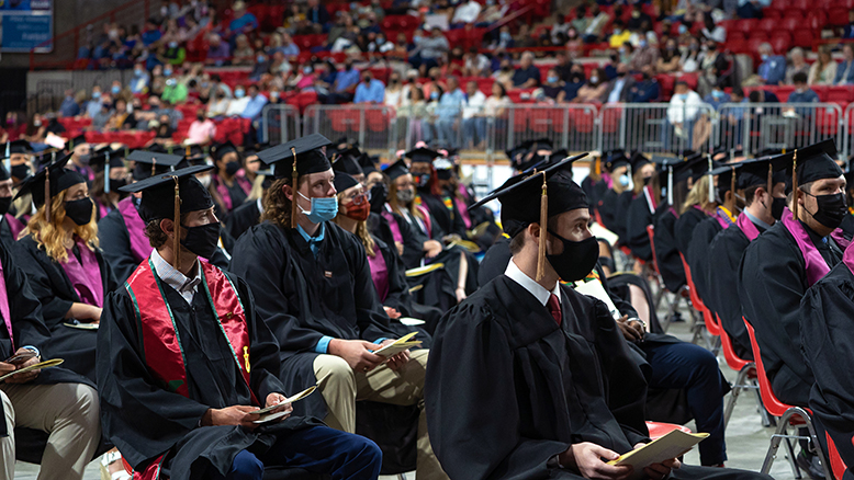 Spring 2021 graduation at Kay Yeager Coliseum