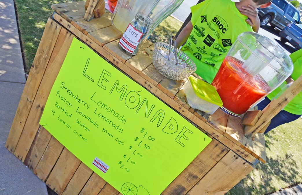 Lemonade stand menu