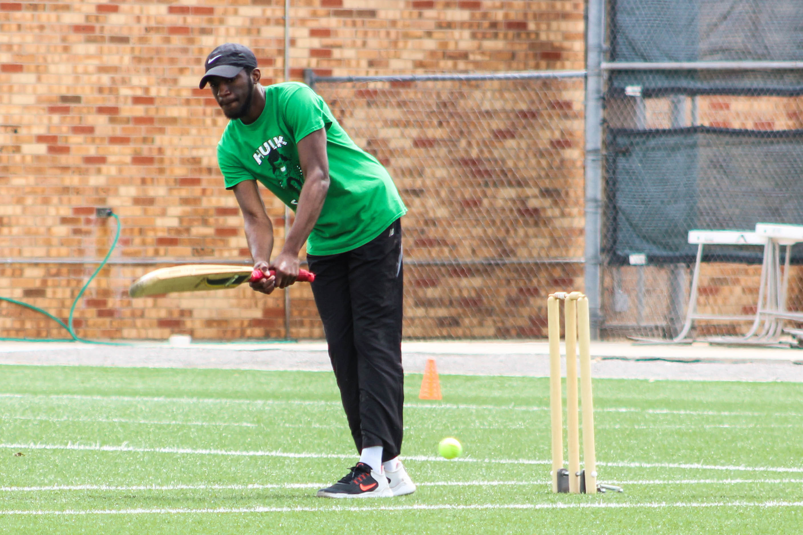 Mechanical engineering senior Brian Blair plays in the CSO Cricket competition, April 7, 2019. (Photo courtesy/Brian Blair)