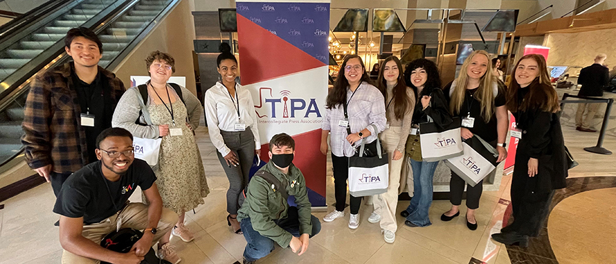 Mass Comm student group photo at TIPA awards