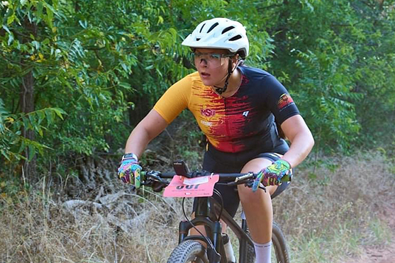 Jacelyn Reno finished first in Novice mountain bike