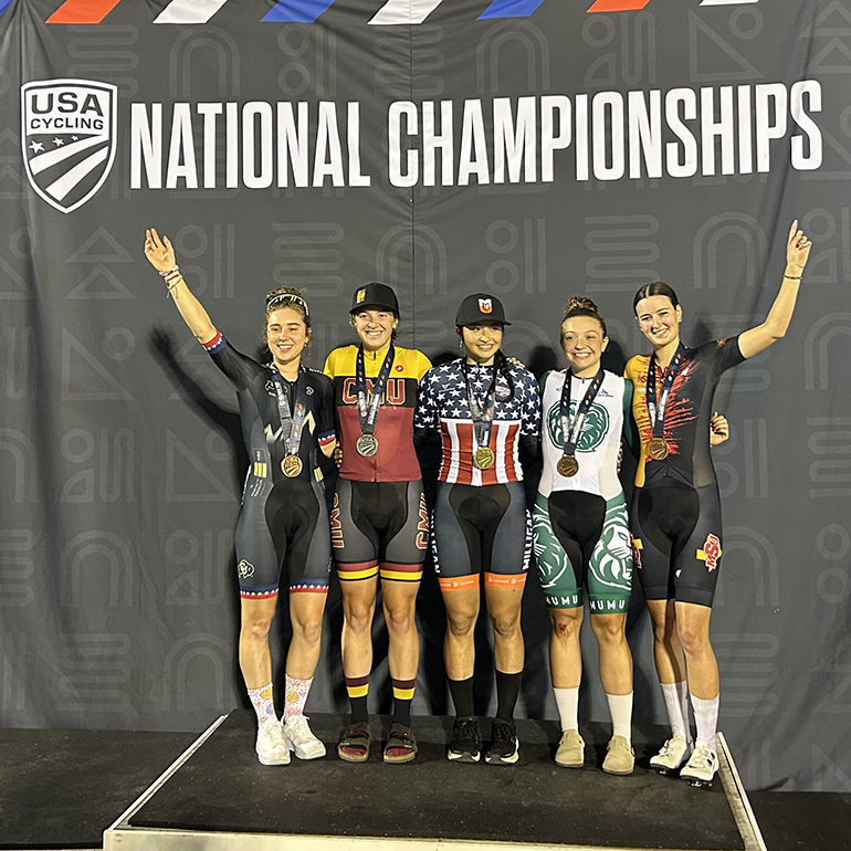 Molly Hayes with 4 others on the podium in Pennsylvania