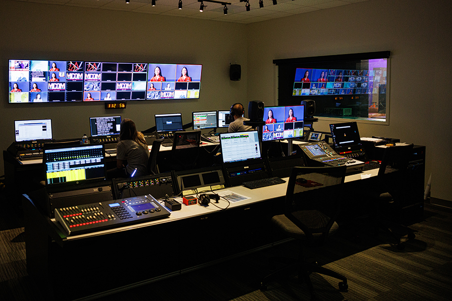 Broadcast team at TV studio