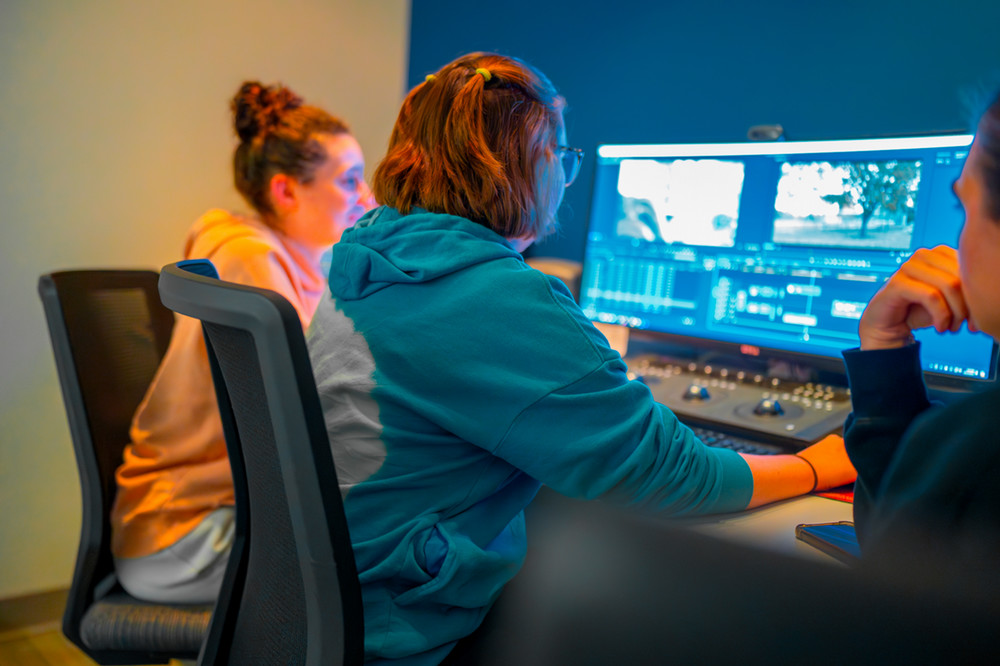 Broadcast team at TV studio