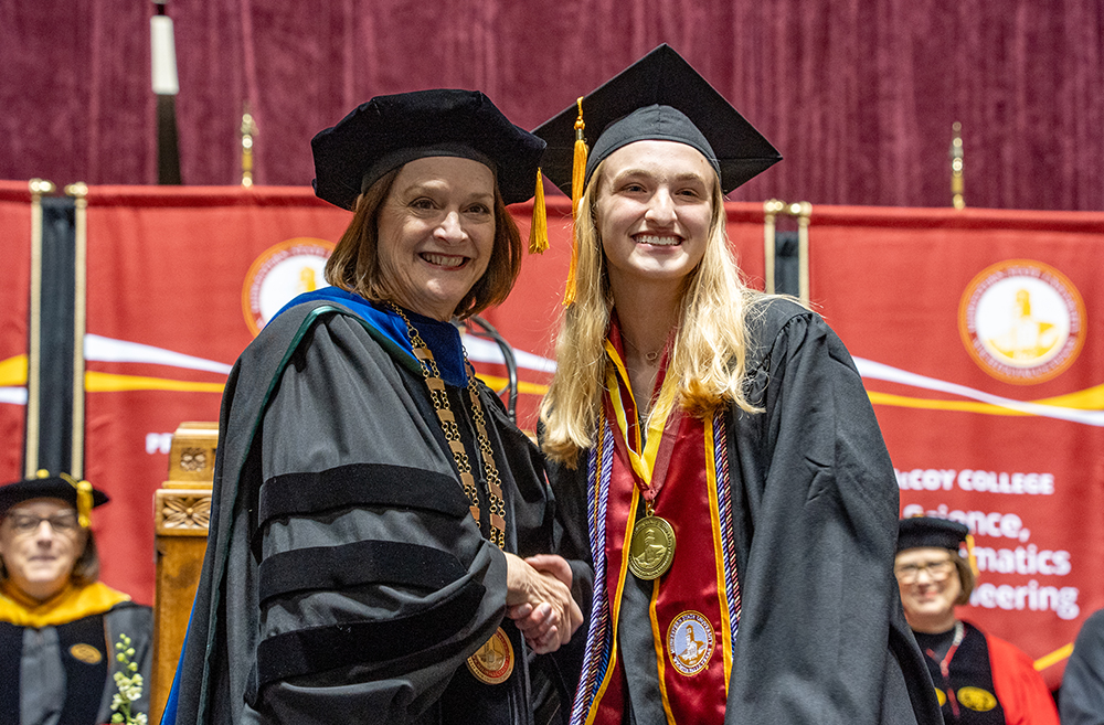 Amy Nicole Ward with President Haynie