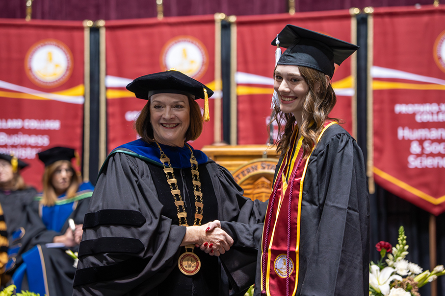 Autumn Grace Johnston receives her President's Medal for Excellence