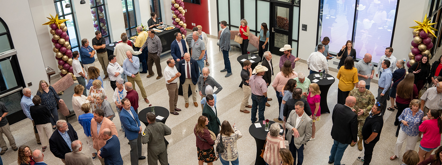 Bolin Science Hall Grand Opening with view of the crowd from above