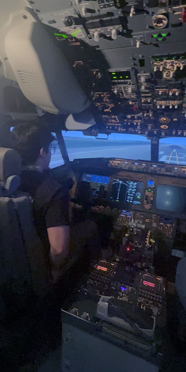 Ethan Saenz during his American Airlines internship