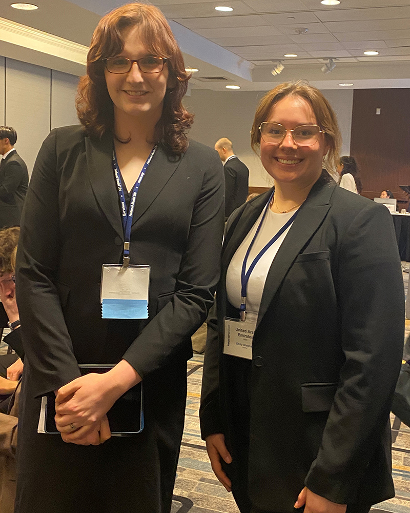 Angelica Goins and Emily Shepard earned Oustanding Delegate Award