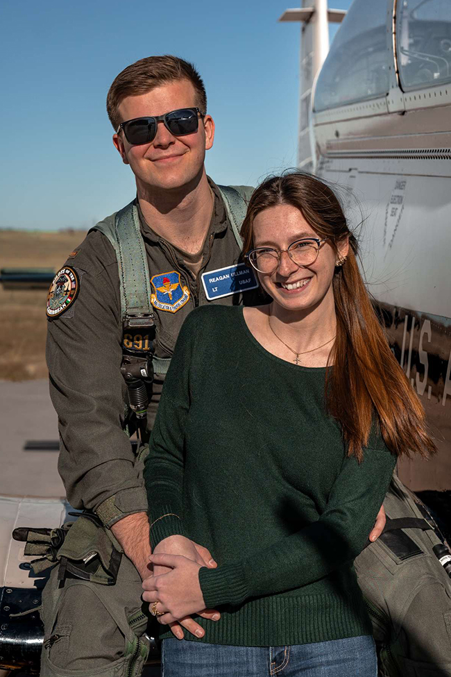Taylor Ullman with her husband Reagan Ullman (in Air Force uniform)