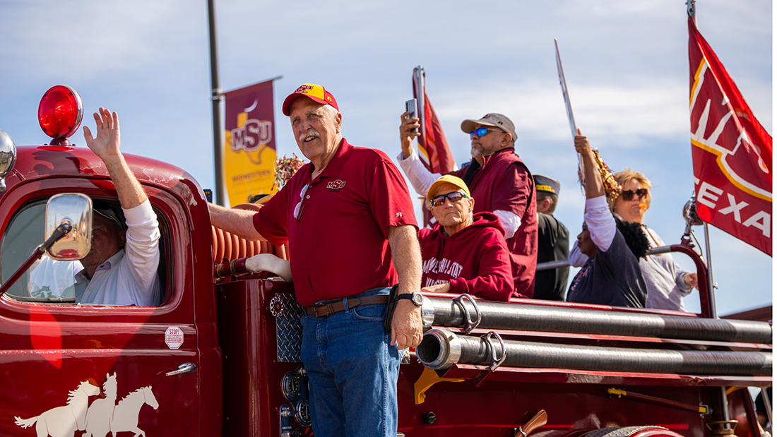 Restored fire truck at parade