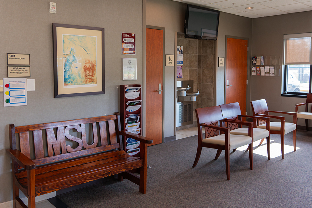 Counseling Center layout of interior space with chairs