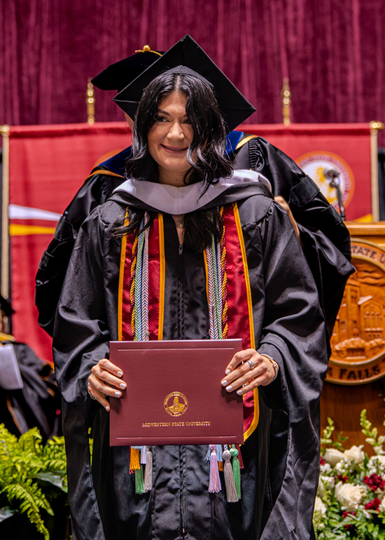Cristin Martin on her graduation day at MSU Texas