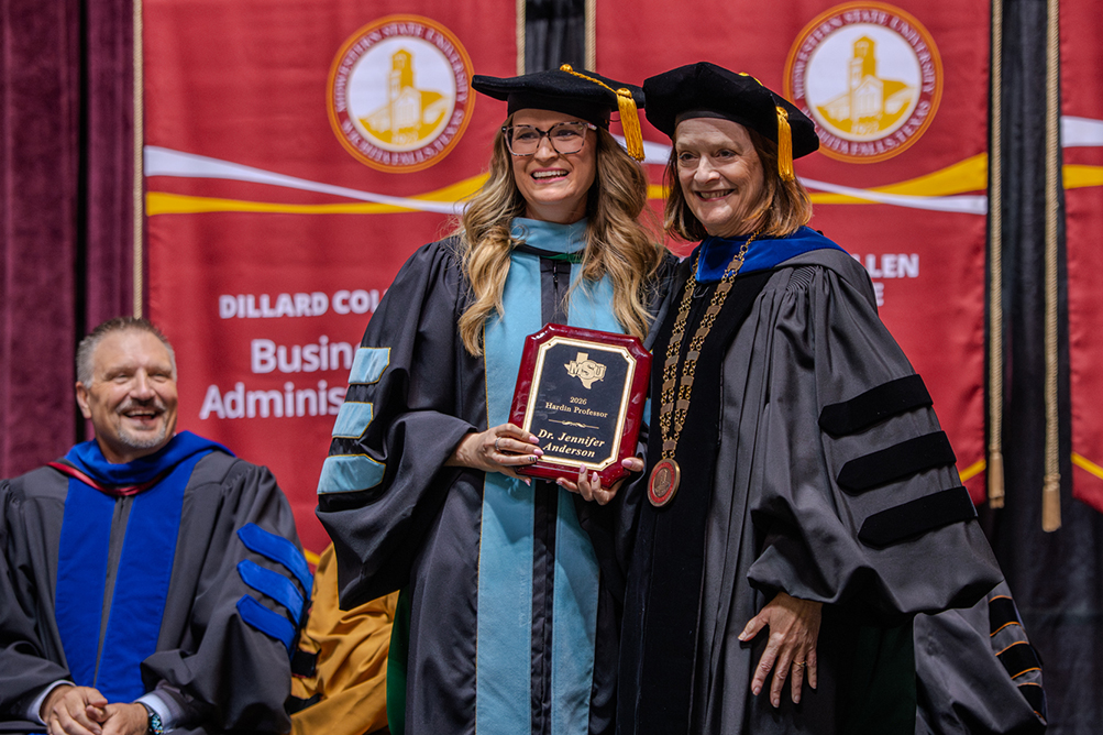 Dr. Jennifer Anderson with MSU Texas President Dr. Stacia Haynie on May 16, 2026