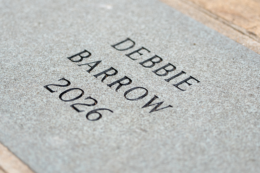 Debbie Barrow's stone at the Legacy Walk