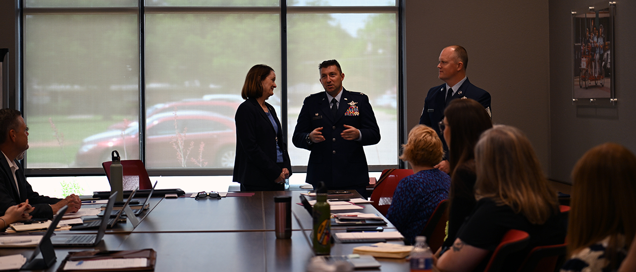 was inducted into the Euro-NATO Joint Jet Pilot Training (ENJJPT) Hall of Fame for her leadership and commitment to strengthening the partnership between MSU, Sheppard Air Force Base and the ENJJPT program.
