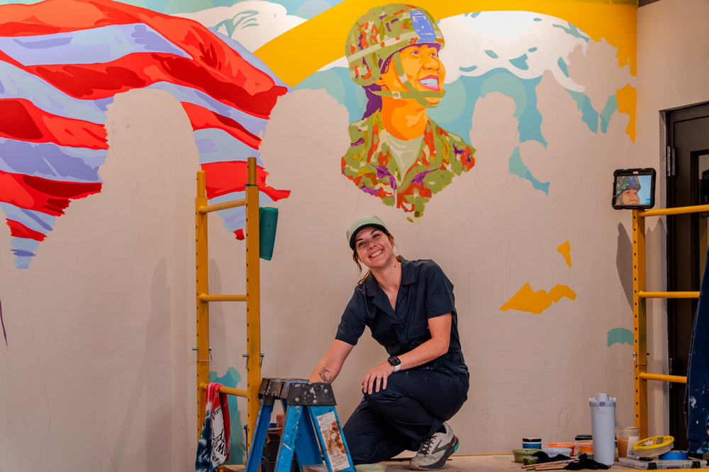 Artist Selena Mize with her project Bridging the Gap