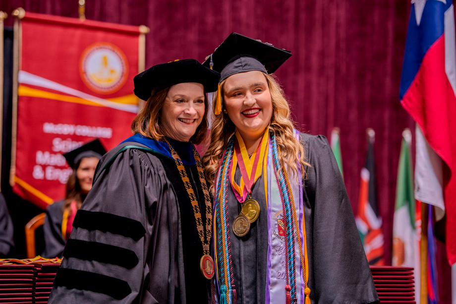 Madisyn Butler President's Medal with MSU Texas President Stacia Haynie