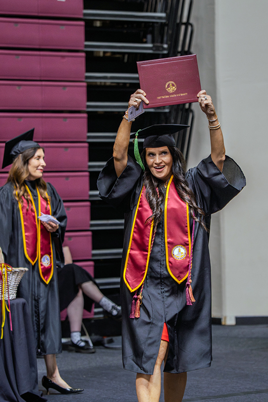 Graduate has cap decorated